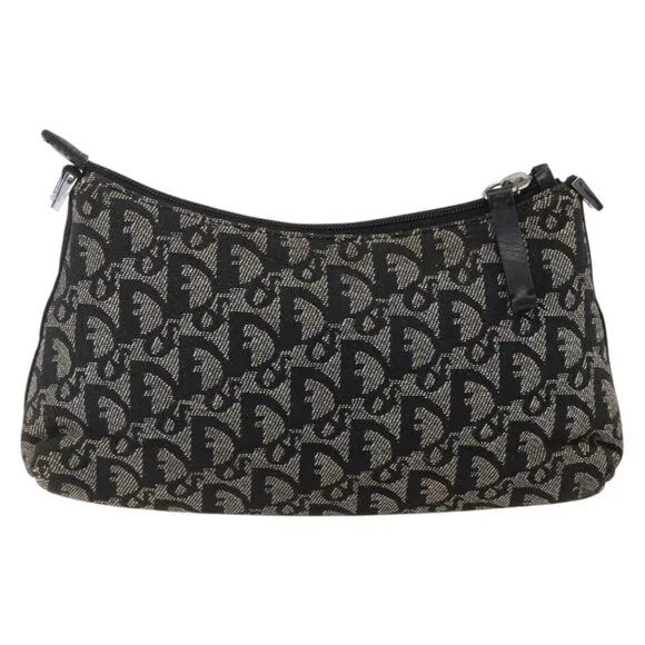 Christian Dior Trotter Canvas Pouch Brown Silver Auth bs29749 - Picture 2 of 16